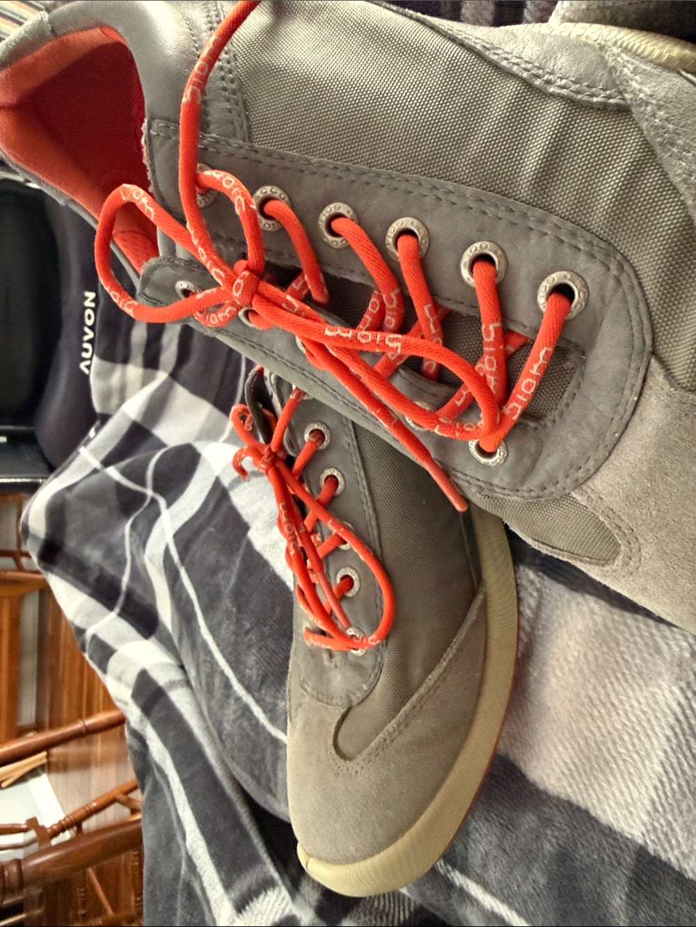 Ecco Gray Golf Sneakers with Orange laces.
